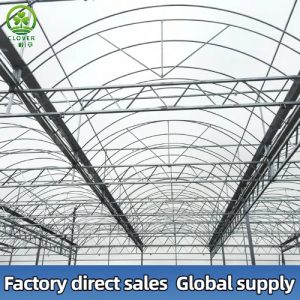 Film-covered multi-span greenhouse