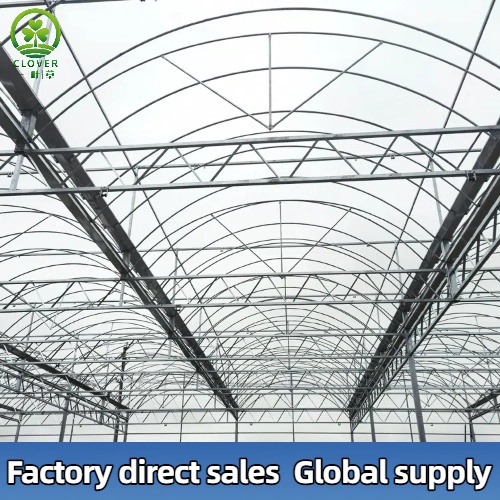 Film-covered multi-span greenhouse